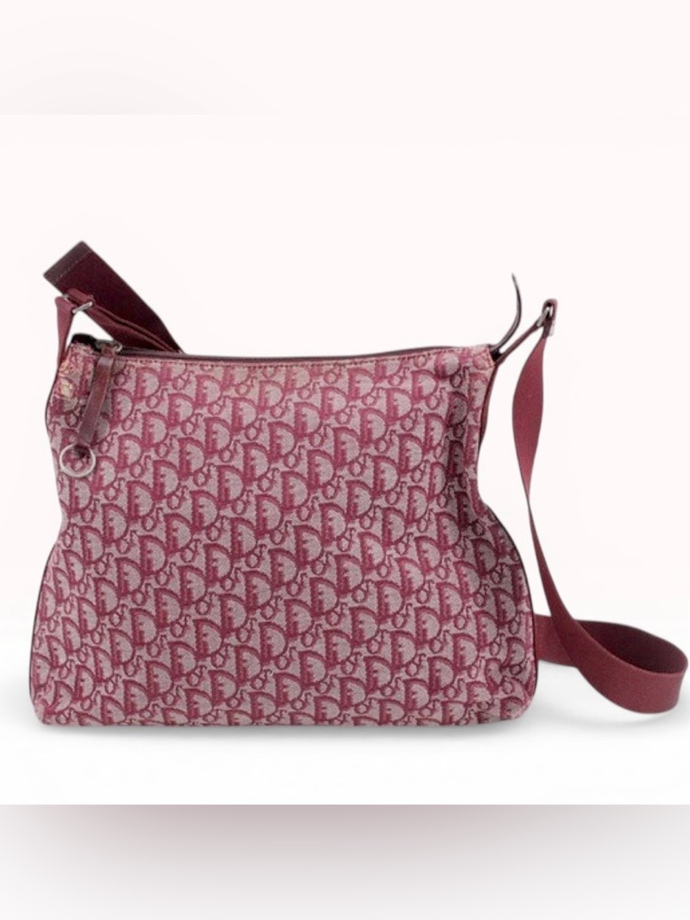 Christian Dior Trotter Canvas Shoulder Bag Red Silver Auth ep11517 - Picture 1 of 9